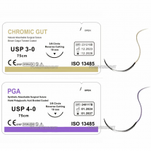 Dental Oral Surgical Naht CHROMIC Monofilament Steril 75 cm Schultest PGA Synthetischer Violinsäure-Mantel