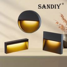 SANDIY Outdoor Wandleuchte Lampe wasserdicht Led Treppe Licht 12v Außenbeleuchtung für Terrasse Garage Leuchte 220v 110v Balkon Hof Externe Nachtlichter Straße Zaun Lichter Aufputz 3W 6W 10W