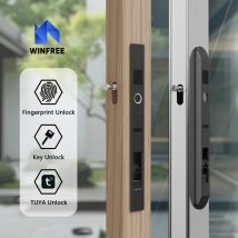 Winfree Schiebetür Smart Lock Tuya Bluetooth-Steuerung Finger abdrucks chloss Keyless Entry Lock für Hausgarten Holz Aluminium Tür