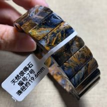 Natural Blue Pietersite Rectangle Beads Bracelet 17x10mm Stretch Gemstone Yellow Fire Pietersite From Namibia AAAAAA