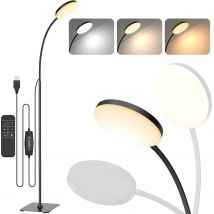 Lampada da terra a LED 10W dimmerabile 3000K-6000K con timer telecomando lampada da lettura a collo di cigno regolabile per soggiorno
