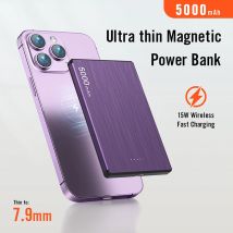 Universal 5000Mah 15W Ultra Dünne Schnelle Lade Tragbare Drahtlose Magnetische Ladegerät Power Bank Für Iphone Huawei Telefon