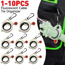 10-1szt Fluorescencyjny organizer do opasek kablowych Uchwyt do opasek kablowych Przenośne narzędzie do przechowywania opasek kablowych Organizer opasek kablowych