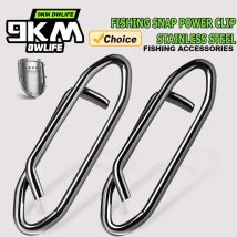 9KM Fishing Snap Stainless Steel Power Clip 50-200pcs Lure Line Connector Black Nickle Quick Change Snap