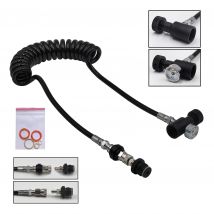 Tubo flessibile remoto a bobina spessa HPA da 100 pollici (2,5 m) con o senza calibro da 3000 psi Controllo scorrevole a disconnessione rapida maschio e femmina da 8 mm