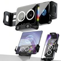 15 W Universal-Autotelefon-Halterung für kabelloses Ladegerät 360 °   Rotationshalterung für Samsung Galaxy Fold 6 5 4 3 Z Flip S25 S24 iPhone 16 15