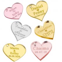 50 Stück personalisierte Geschenkanhänger Hochzeitsanhänger Gravierte Acrylspiegelanhänger Kuchenanhänger Taufe Spiegelanhänger Schokoladenanhänger Babyparty