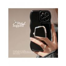 Retro gem art Bracket Lens Protection Case For iPhone 16 15 14 13 12 11 Pro Max 16 Plus case Cute Cover ripple frame Phone Case