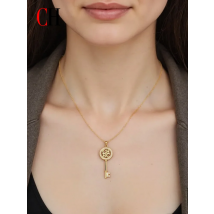CH Two tone Necklace Selected Products Classic High end Key shaped Pendant Exquisite Fashion Women's Jewelry Gift