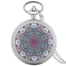 Silver Vintage Quartz Pocket Watch Rotable Hearts Patterns Full Hunter Necklace Pendant Pocket Clock Men Women New Arrival 2022
