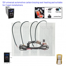 Kit di cuscinetti riscaldanti per seggiolino auto in fibra di carbonio per riscaldamento seggiolino auto universale 12V Set di cuscini per interruttore quadrato a 5 livelli Coprisedile scaldino
