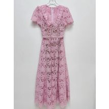 Mode Urlaub weiße Spitze Brautkleid Sommer Damenmode Abend Abschluss ball Kleid Party Nacht lange