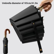Protezione UV antivento pieghevole casual UPF50+maniglia per ombrello automatica design con impugnatura curva, design elegante compatto sole e pioggia