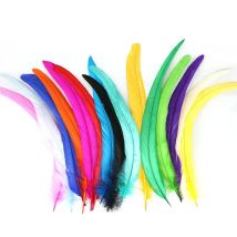 50 Teile/los Bunte Hahn Federn für Handwerk Kleidung 25-45CM Hahn Huhn Schwanz Feder Dekor Karneval DIY Künstliche dekorationen