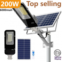 200W potężna lampa słoneczna zewnętrzna słoneczna lampa uliczna 6000mah wodoodporna automatyczna lampa uliczna od zmierzchu do świtu do ogrodu garażowego
