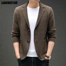 Top Grade Neue Herbst Winter Marke Mode Stricken Blazer Herren Top Strickjacke Slim Fit Pullover