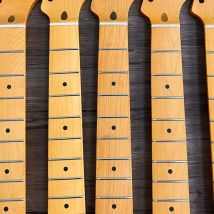Vintage ST-Gitarrenhals im Stil 1975, gealtertes gelbes, mattes Finish, massives Erleholz mit verstellbarem Halsstab für DIY-Gitarrenbauer-Projekte