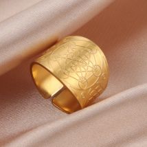LIKGREAT Archangel Metatron Angel of Life Seal Rune Ring for Men Women Symbol Amulet Vintage Stainless Steel Charm Jewelry