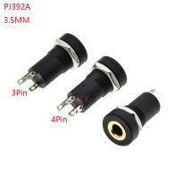 5PCS PJ392A Presa jack audio da 3,5 mm 3/4 poli Nero Stereo Saldatura Montaggio a pannello Oro con dadi PJ-392A