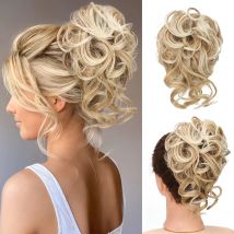 Synthetische Haarknoten, lockige, gewellte Pferdeschwanz-Haargummis mit elastischem Gummiband, unordentlicher Haarknoten, Haarteile für Frauen und Mädchen