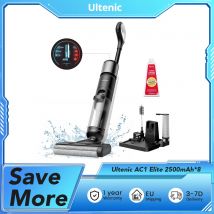 Ultenic AC1 Elite aspirapolvere e mocio senza fili con autopulente, autonomia di 50 minuti, rilevamento intelligente dello sporco, 3 modalità di pulizia, doppio serbatoio