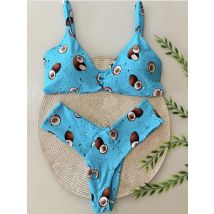 Bademode Damen Leopardenmuster Bikini Biquini Brasilianische Bademode 2-teiliges Set Damen Bikini String Badeanzug Strandkleidung