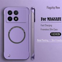 Magnetische ultradünne rahmenlose Hülle für Magsafe XIAOMI Poco F3 X7 X6 F6 F5 Pro X7Pro Wireless Charging Hard PC Matte Phone Cover