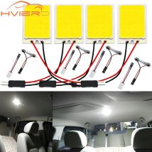 Bombilla de estacionamiento blanca para coche, lámpara de lectura de cuña Interior, luz de placa de matrícula, cúpula de puerta, T10, C5W, Cob, 16/24/36/48SMD, 4 Uds.