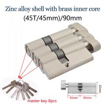 Cilindro di serratura in ottone standard europeo, chiave principale universale, serrature per porte interne ed esterne, cilindro di serratura antifurto 90 mm