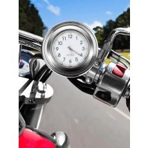 22-25mm Motorcycle Clock Chrome Waterproof Bike Handlebar Mount Quartz Watch Aluminum Luminous Clock Universal Moto Accessories