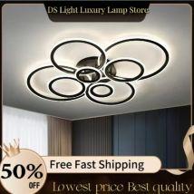 Led Low Noise Deckenventilator Kronleuchter Wohnzimmer Esstisch Zimmer Schlafzimmer Küche Lichter Schwarz Weiß Hause Dekoration Lampen Leuchten