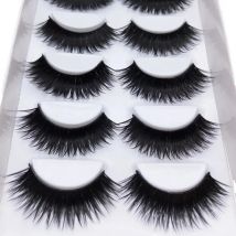 YOKPN False EyeLashes 1 Box 6 Pairs Thick Black False Eyelashes Makeup Tips Natural Smoky Makeup Long Fake Eye Lashes k70