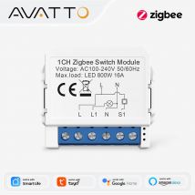 AVATTO Tuya Smart Zigbee Switch Module 2 Way Control, Smart Home 1/2/3/4 Gang Automation DIY Breaker Work for Alexa Google Home