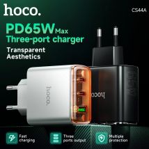 HOCO CS44A EU PD65W Dual USB C ricarica rapida USB A caricabatterie per telefono per iPhone 15/14/13/12 Pro Max caricabatterie rapido per Tablet Laptop