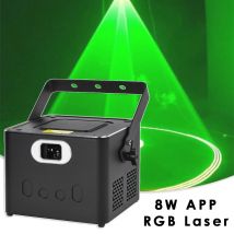 YUER APP 8W animación iluminación de escenario proyector láser fiesta Show 30Kpps escáner haz DJ Fiesta Disco Bar Club línea de iluminación de escenario