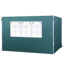 Set 2 paredes laterales carpa 3x3 con ventana verde oscuro 300 x 200 cm