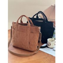 Hylhexyr Dicke Cord-Umhängetasche, einfache Bento-Lunchbox, tragbare Umhängetaschen mit Reißverschluss für Studenten