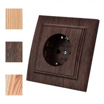 Wood Classic Flame Retardant Plugs Socket Power Sockets Electrical Outlets With Ground 250V Paint Plastic Wall Embedded AC 250V