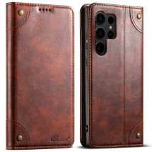 SUTENI Phone Case Faux Leather Card Holder Stand Wallet Magnet Flip Cover For Galaxy S26 Ultra S25 Plus S24 S23 S22 Note20