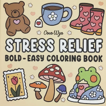 1 Stück Coco Wyo Stressabbau-Malbuch für Erwachsene, 22 dicke Papierseiten, kräftige Designs, keine Batterien erforderlich, ideal für Weihnachten