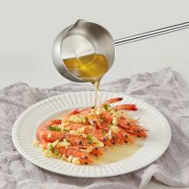 WORTHBUY 304 Stainless Steel Sauce Spoon Anti Scalding Long Handle Hot Oil Spoon Soup Ladle Multifunctional Kitchen Tableware