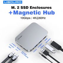 Docking station Custodia SSD M.2 USB3.0 Splitter hub USB C magnetico da 10 Gbps Adattatore da tipo C a HDMI 4K60Hz PD100W M2 NVMe 5 in 1