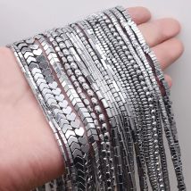 Plating Silver Color Retention Natural Hematite Stone Spacer Loose Beads For Jewelry Making Diy Bracelets Finding