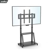 Soporte TV con Ruedas para 32-100 Pulgadas, Soporte TV Suelo Pie para Pantalla LED LCD Carrito TV Grande Comercial Móvil con 2 Estantes de Altura Ajustable Carga Máx 80kg VESA 800x600