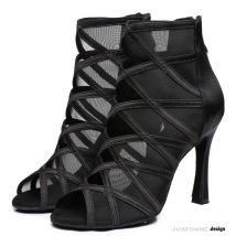 Scarpe da ballo latino Stivali da ballo jazz Scarpe da ballo per donna Tacco cubano Stivali da ballo neri per donna Scarpe da ballo da sposa JuseDanc