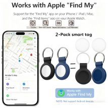2er-Pack intelligenter Bluetooth-GPS-Tracker, funktioniert mit Apple Find My APP, Anti-Verlust-Erinnerungsgerät, MFI-Nichtungslocator, Autoschlüssel, Pet's Finder
