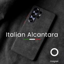 Magnetische ALCANTARA Hülle für Samsung Galaxy S25 Ultra 5G Luxus Business Supercar Gleiche Kunstleder Handyhüllen