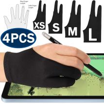 Zeichenhandschuh, Handflächenabweisung, Zwei-Finger-Handschuhe für Apple IPad, kapazitives Tablet, Bildschirm, Künstler, Rechts-/Linkshand-Grafiktablett