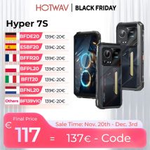 HOTWAV Hyper 7S Wytrzymały Telefon 5G Android 15 Smartfon 4GB 256GB 10800 20W 6.6'' Ekran 120Hz Telefon Komórkowy z Super Lampką Kempingową