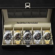 5 Stück/Set Quarzuhr-Set für Herren, Business-Casual-Mode, Edelstahl, rund, Party-Quarzuhr-Set für Herren, Geschenke für Herren